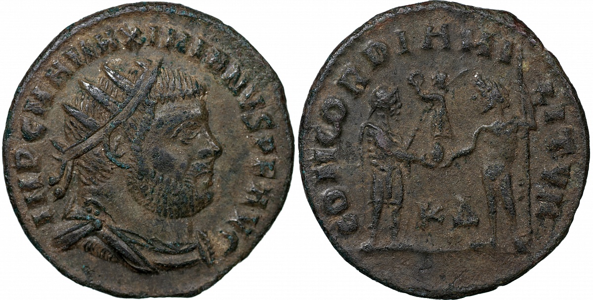 Римская империя. Максимиан Геркулий. Æ 3. VF бронза. 285-308