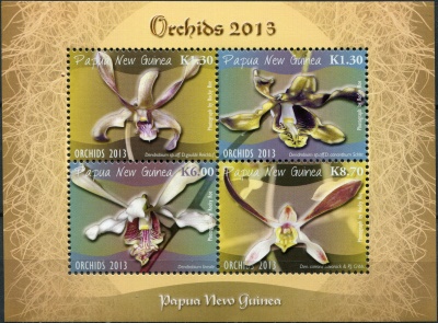 Папуа Новая Гвинея. 2013. Орхидеи (Малый лист. MNH OG)