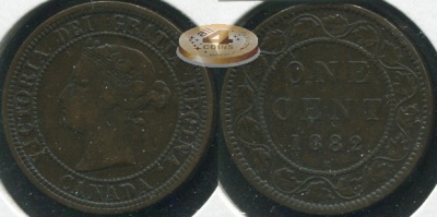 Канада. 1 цент. 1882.H (XF)