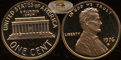 США. 1 цент. 1976.S (Proof)