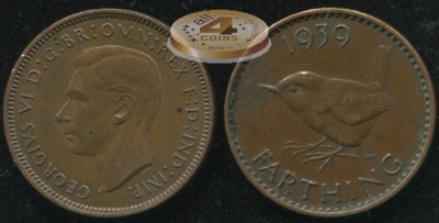 Великобритания. 1 фартинг. 1939 (aUnc)