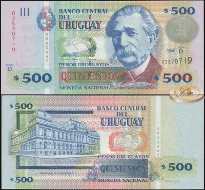 Уругвай. 500 песо (Unc) 2009