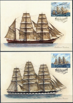 Аландские острова. 2017. Парусные корабли. Mermerus и Mariehamn (Серия KMX. Mint)
