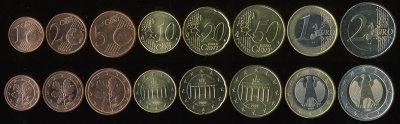 Германия. Набор Евро (8 монет. 2 биметалла) 2002