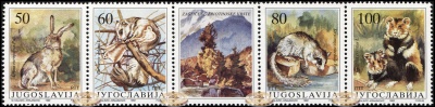 Югославия. 1992. Охраняемые виды животных (Сцепка. MNH OG)