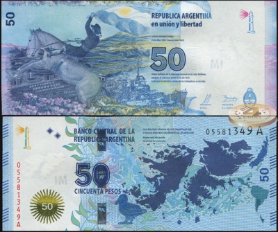 Аргентина. 50 песо (Unc) 2015