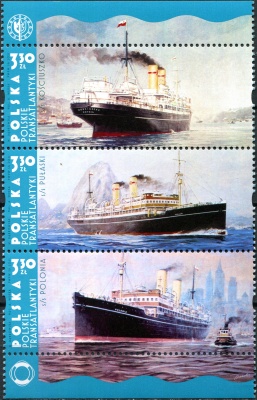 Польша. 2021. Трансатлантические корабли Польши (Сцепка. MNH OG)