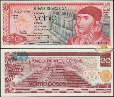 Мексика. 20 песо (Unc) 1977