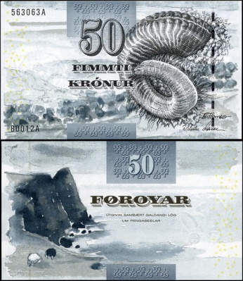 Фарерские острова. 50 крон (Unc) 2001