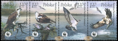 Польша. 2003. Хищные птицы (Сцепка. MNH OG)