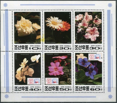 КНДР. 1991. Цветы (Почтовый блок. MNH OG)
