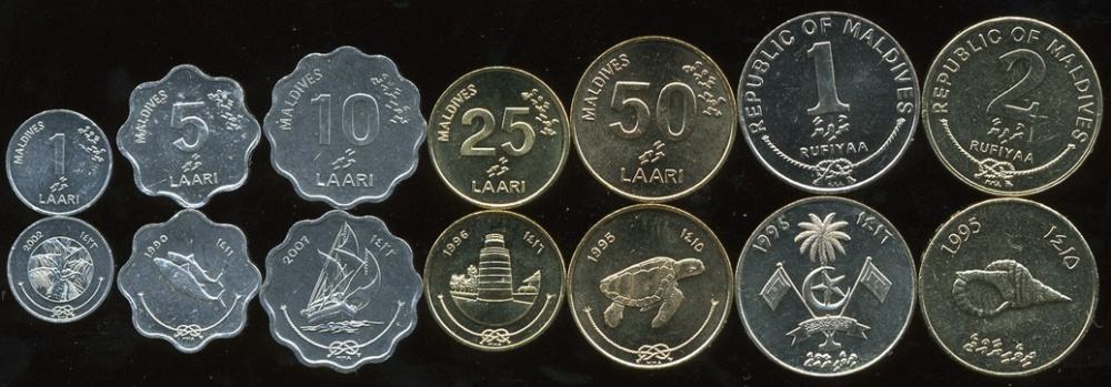 Мальдивы. Набор №1 (7 монет) 1984-2007