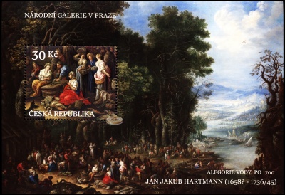 Чехия. 2008. Аллегория воды. 1700. Ян Якуб Хартманн [около 1658-1736/45] (Блок. MNH OG)