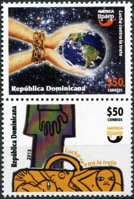 Доминиканская республика. 2015. Борьба с торговлей людьми (Сцепка. MNH OG)