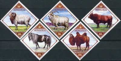 Монголия. 2016. Сельскохозяйственные животные (Серия. MNH OG)