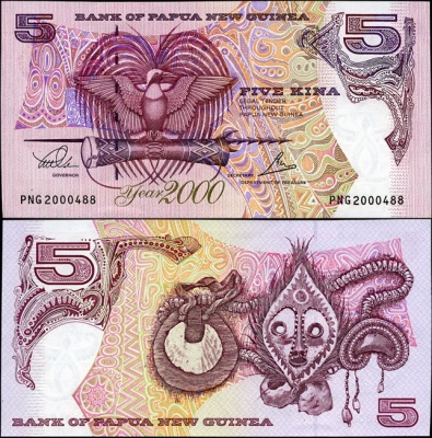 Папуа Новая Гвинея. 5 кина (Unc) 2000