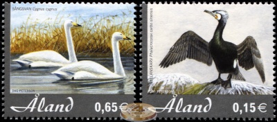 Аландские острова. 2005. Баклан и Лебедь-Кликун (Серия. MNH OG)