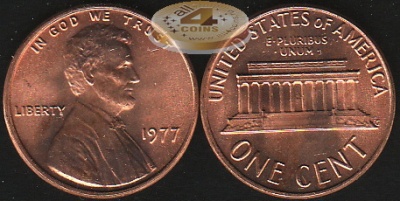 США. 1 цент. 1977 (Unc)