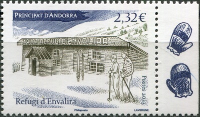 Андорра Французская. 2023. Горная хижина, Энвалира (Почтовая марка. MNH OG)