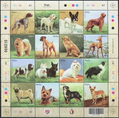 Мальта. 2018. Породы собак (I) (Лист. MNH OG)