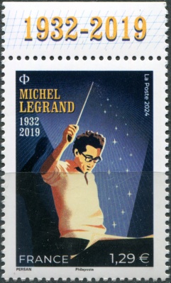 Франция. 2024. Мишель Легран, композитор и музыкант (Почтовая марка. MNH OG)