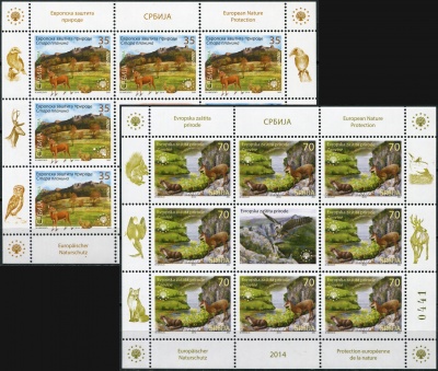 Сербия. 2014. Европейская охрана природы (Серия Малых листов. MNH OG)