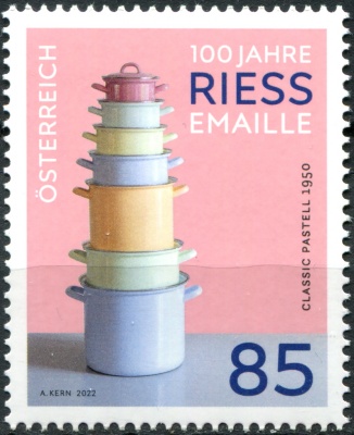 Австрия. 2022. 100-летие эмалированной посуды RIESS (Почтовая марка. MNH OG)