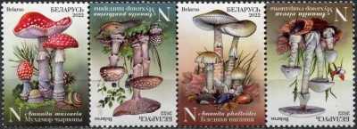 Беларусь. 2022. Ядовитые грибы Беларуси (Сцепка. MNH OG)