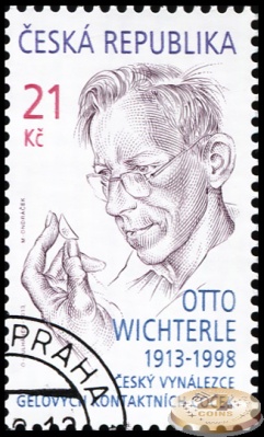 Чехия. 2013. Отто Вихтерле [1913-1998] изобретатель (Почтовая марка. CTO Гашеная)