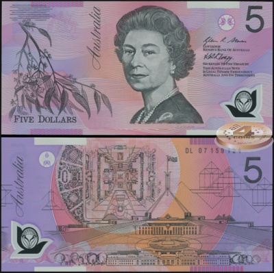 Австралия. 5 долларов (Unc. Пластик) 2007