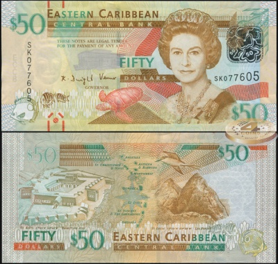 Восточный Карибы. 50 долларов (Unc) 2012