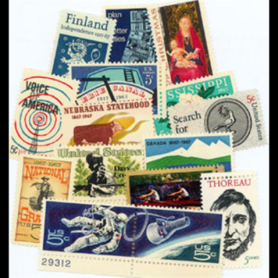 США. Набор памятных марок. 1967 (15 шт., Негашенные)
