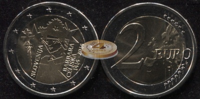 Словения. 2 евро. 2014 (Unc. Биметалл) 600 лет коронации Барбары Цилли