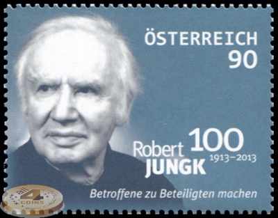 Австрия. 2013. 100 лет со дня рождения Роберта Юнга (Почтовая марка. MNH OG)
