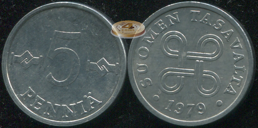 Финляндия. Монета 5 пенни. 1979 (KM#45a. Unc)