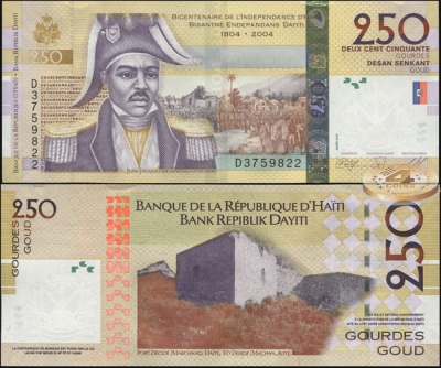 Гаити. Банкнота 250 гурдов. 2010. Unc. Бумага. Кат# P.276d