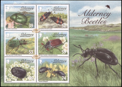 Олдерни. 2013. Жуки (Малый лист. MNH OG)