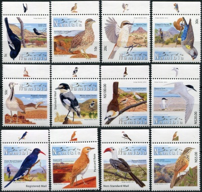 Намибия. 2012. Эндемичные птицы Намибии (Серия. MNH OG)