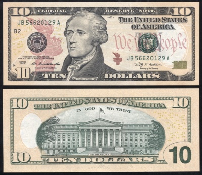 США. 10 долларов (Unc) 2009.B