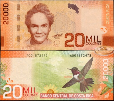 Коста-Рика. 20000 колонов (Unc) 2010