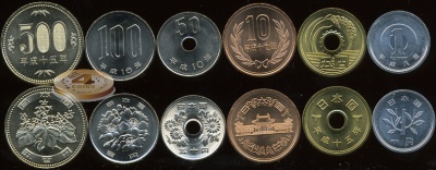 Япония. Набор №1 (6 монет) 1996-2005