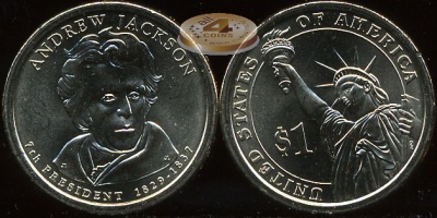 США. 1 доллар. 2008.P (Unc) Эндрю Джексон