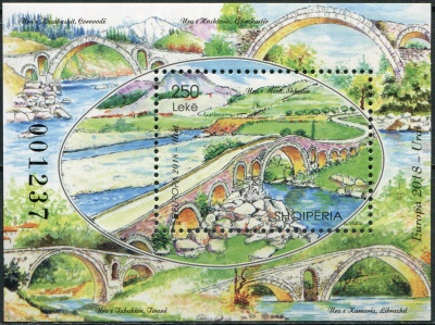 Албания. 2018. Мосты (Почтовый блок. MNH OG)