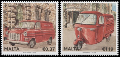 Мальта. 2013. Почтовые автомобили (Серия. MNH OG)