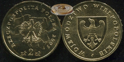 Польша. 2 злотых. 2005 (Unc) Великопольское воеводство