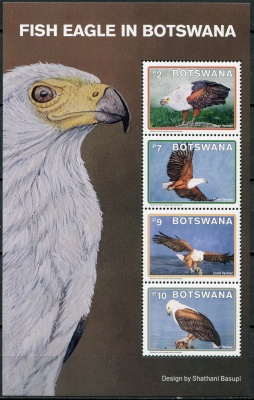 Ботсвана. 2021. Африканский рыбный орёл (Haliaeetus vocifer) (Почтовый блок. MNH OG)