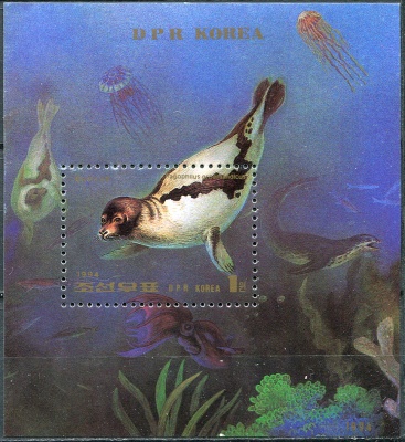 КНДР. 1994. Гренландский тюлень (Pagophilus groenlandicus) (Почтовый блок. MNH OG)