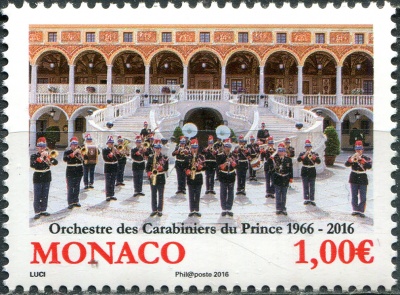 Монако. 2016. 50-летие Оркестра дворцовой стражи (Почтовая марка. MNH OG)