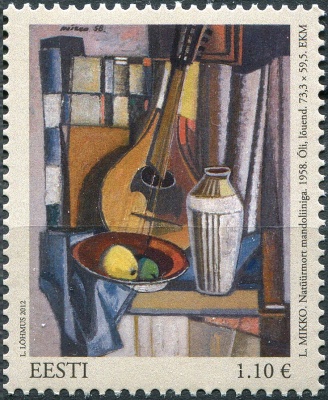 Эстония. 2012. "Натюрморт с мандолиной", Лепо Микко (1958) (Почтовая марка. MNH OG)