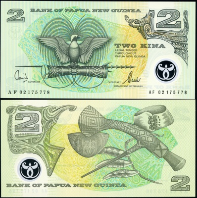 Папуа Новая Гвинея. 2 кина (Unc. Пластик)